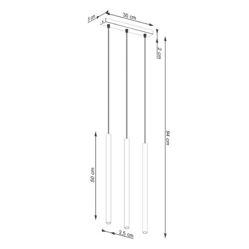 Lampa wisząca PASTELO 3 ochra czerwona na Arena.pl