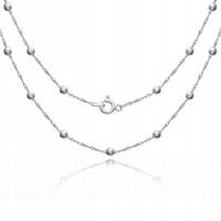 SINGAPUR SREBRNY ŁAŃCUSZEK 55 CM KULKI DAMSKI DLA KOBIETY Z KULKAMI PR 925