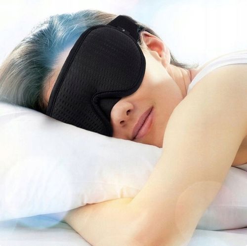 OPASKA NA OCZY DO SPANIA MASKA 3D REGULOWANA LEKKA 100% ZACIEMNIENIA CZARNA na Arena.pl