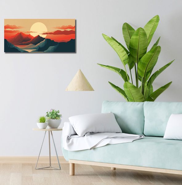 Obraz 70x30cm Zachód Słońca nad Górami zdjęcie 2