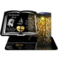 ZNICZ SOLARNY LED WIECZNY DLA TATY NA CMENTARZ GRÓB lampka Księga 3D