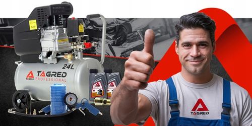 SPRĘŻARKA POWIETRZA KOMPRESOR OLEJOWY 3,4KM 24L + ZESTAW PNEUMATYCZNY na Arena.pl