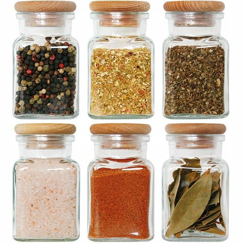 150ml słoik szklany SŁOICZEK na przyprawy z drewnianym wieczkiem 12 na Arena.pl