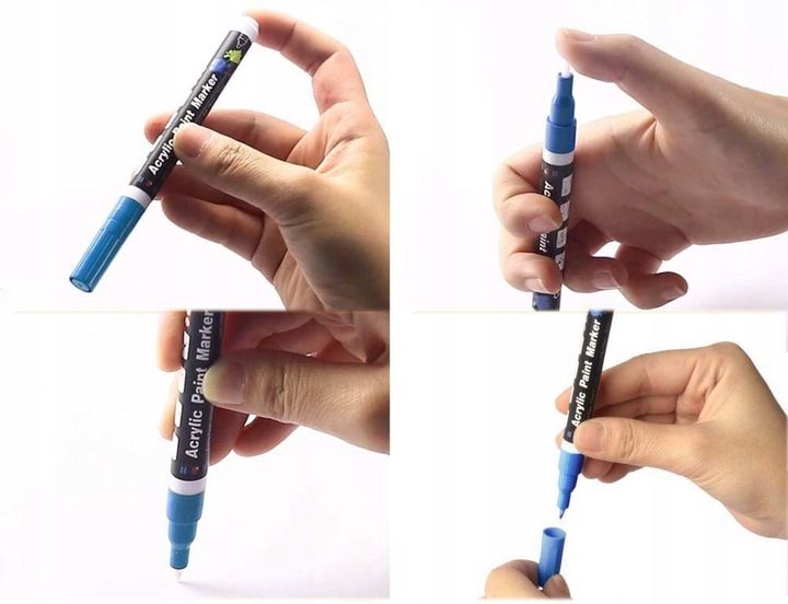 MARKERY AKRYLOWE PISAKI FLAMASTRY DO MALOWANIA KAMIENI UBRAŃ SZKŁA BUTÓW 18 zdjęcie 2