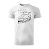 Koszulka z samochodem jaguar z jaguarem xk8 męska biała REGULAR L