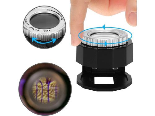 LUPA JUBILERSKA MIKROSKOP 30X 3 LED UV BATERIE NUMIZMATYK na Arena.pl