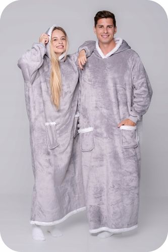 KOC BLUZA Oversize do Kostek Gruba KOCOBLUZA XXL SZARA Futrzak Bluzo na Arena.pl