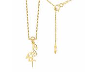 Pozłacany srebrny naszyjnik gwiazd celebrytka origami flaming ptak bird srebro 925 G0115N_G