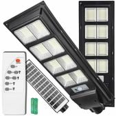 MOCNA LAMPA SOLARNA 600W LED ULICZNA Z CZUJNIKIEM RUCHU I ZMIERZCHU + PILOT