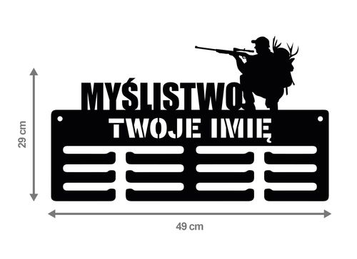 Wieszak na medale MYŚLISTWO twoje imię dowolny tekst 321.3 na Arena.pl