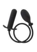 extreme inflatable smooth plug starter silikonowy, pompowany, czarny