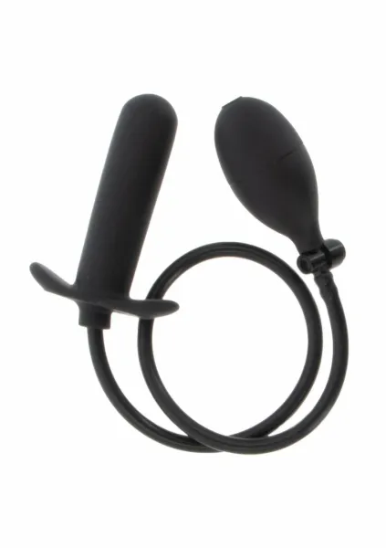 extreme inflatable smooth plug starter silikonowy, pompowany, czarny zdjęcie 1
