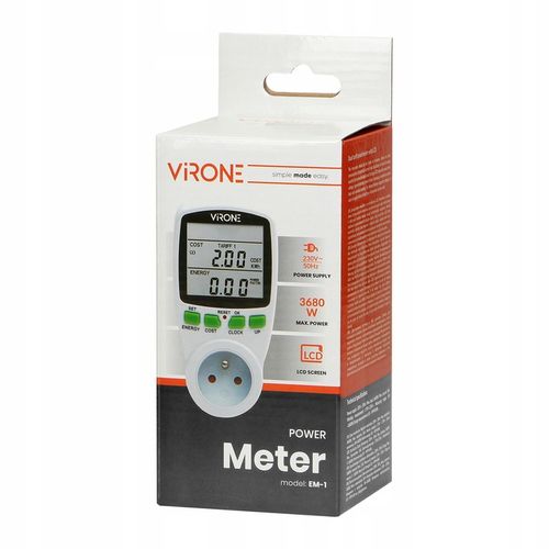 WATOMIERZ LICZNIK ENERGII MIERNIK ZUŻYCIA POBORU PRĄDU WOLTOMIERZ 2 TARYFY na Arena.pl