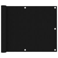 Parawan balkonowy, czarny, 75x500 cm, tkanina Oxford