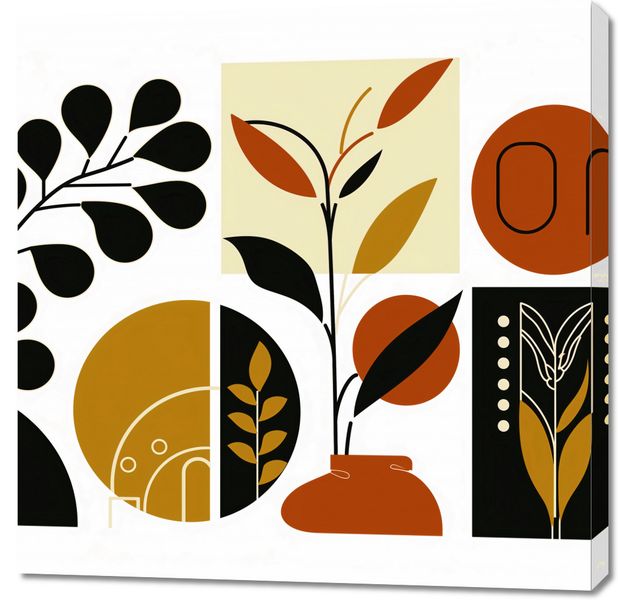 Obraz 90x90cm Kolaż Botaniczny zdjęcie 1