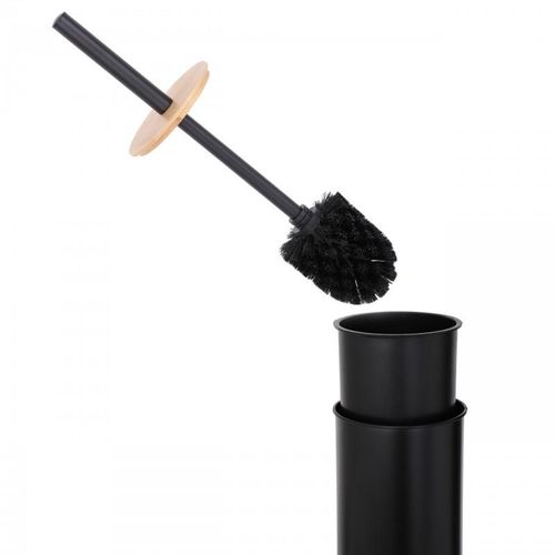 Zestaw łazienkowy czarny kosz na śmieci 3L stojak na papier szczotka WC na Arena.pl