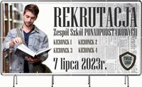 BANER REKLAMOWY OCZKOWANY 100x50cm projekt w cenie REKRUTACJA DO SZKOŁY