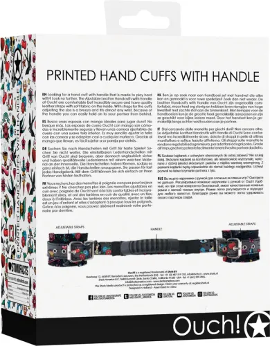 ouch! kajdanki na pasku z nadrukiem - regulowane, miękka wyściołka na Arena.pl