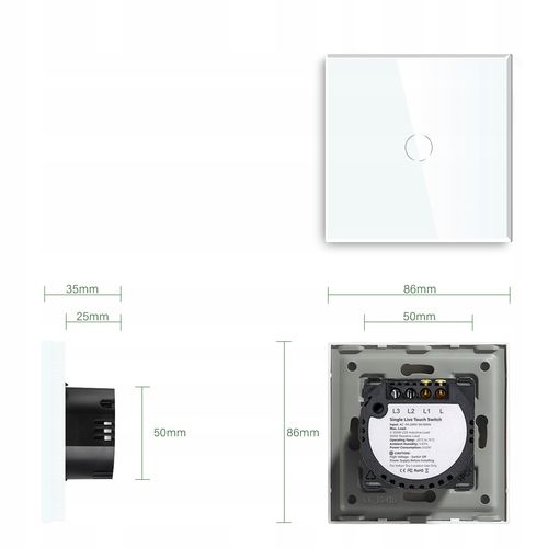 DOTYKOWY WŁĄCZNIK IMPUSLOWY 12-24V MONOSTABILNY WYŁĄCZNIK SZKLANY 1G na Arena.pl