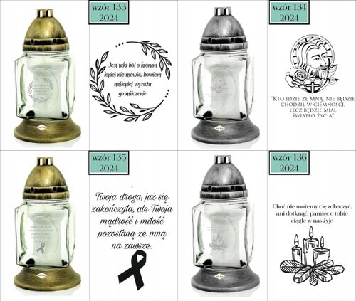 ZNICZ szklany GRAWER KAPLICZKA personalizowany TWÓJ NAPIS dla babci dziadka na Arena.pl