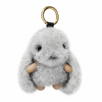 brelok do kluczy króliczek puchaty szary brl340sz