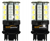 Żarówka P27/7W LED 3157 Dual Color 30x SMD 5050 biały pomarańczowy 2 szt.