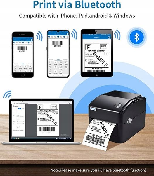 Drukarka termiczna do etykiet z Bluetooth Vretti zdjęcie 3