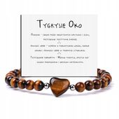 BRANSOLETKA DAMSKA SERCE Z KAMIENIA NATURALNEGO TYGRYSIE OKO