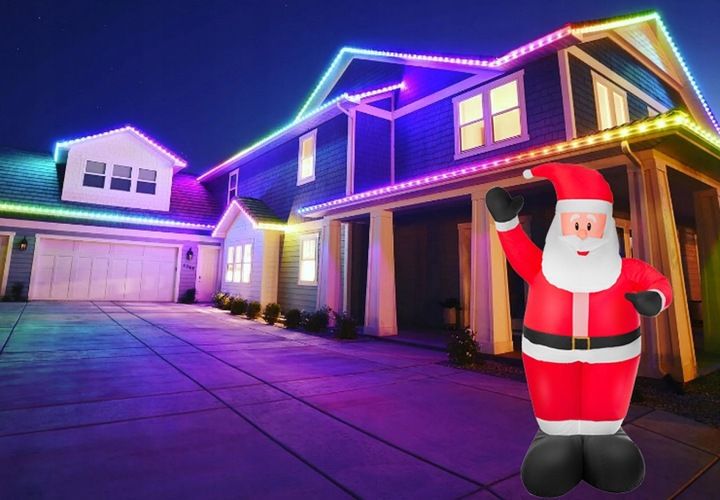 ŚWIĘTY MIKOŁAJ DMUCHANY DEKORACJA ŚWIĄTECZNA LED OZDOBA OGRODOWA XL 150 cm zdjęcie 5