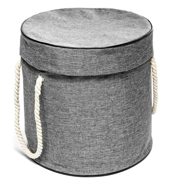 Kosz na zabawki DIXI szary z matą na klocki zabawki zdjęcie 8