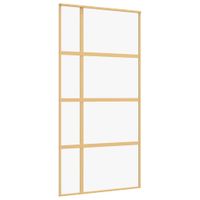 Drzwi przesuwne, złote, 102,5x205 cm, przezroczyste szkło ESG