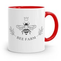 Kubek Czerwony Pszczelarza Bee Farm Prezent Z Nadrukiem Ze Zdjęciem