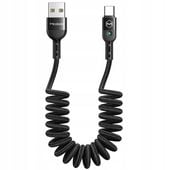 mcdodo kabel usb-c spiralny sprężynowy szybkie ładowanie usb typ c led 2m