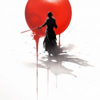 Plakat 90x90cm Samotny Samuraj