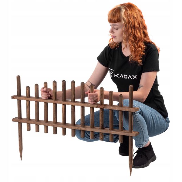 KADAX Płotek Ogrodowy Drewniany Palisada 85cm zdjęcie 5