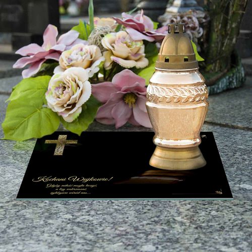 SZKLANA PODSTAWKA POD ZNICZE 40x30cm 509b Wujkowie na Arena.pl