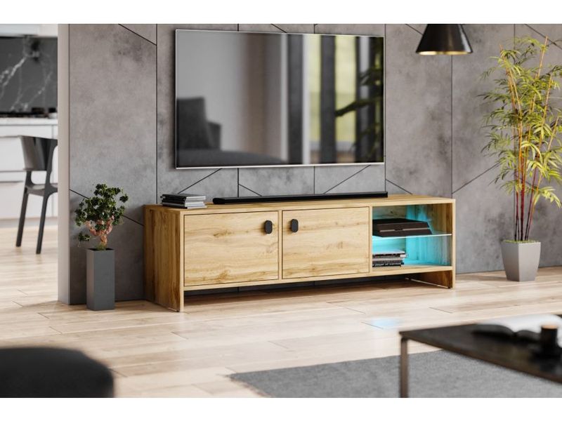 Szafka RTV DUO 140 dąb zdjęcie 1