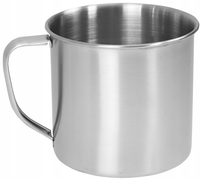 DUŻY KUBEK STALOWY 10 CM Z UCHEM 620ml STAL NIERDZEWNA