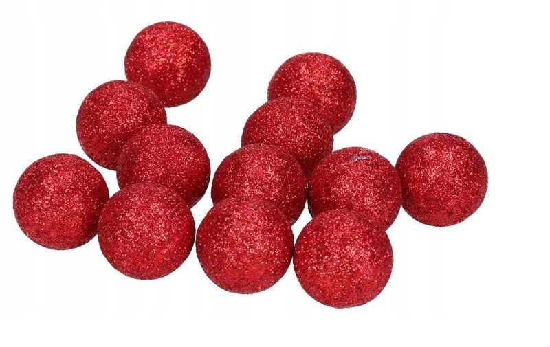 KULKI STYROPIANOWE Z BROKATEM 2,5CM 50SZT CZERWONE zdjęcie 2