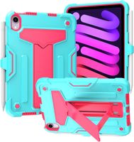 Etui Pancerne iPad Mini 6 8.3 Ekran Pasek Na Ramię Stojak Granatowo-Limon