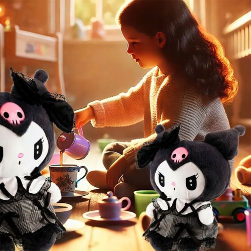 HELLO KITTY KUROMI MASKOTKA PLUSZAK ZABAWKA CZARNA SUKIENKA KOTEK 35CM na Arena.pl