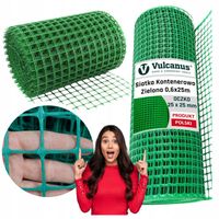 Siatka Plastikowa Kontenerowa 0,6x25m Ogrodzeniowa Zielona Wzmacniana
