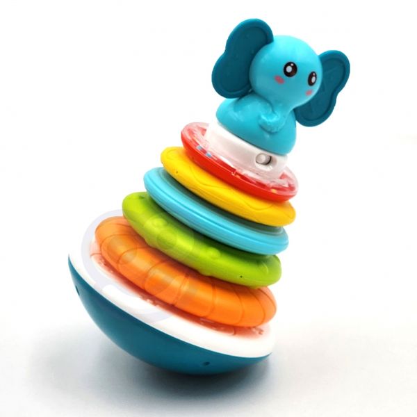 WOOPIE BABY Piramida Wieża Interaktywna Słonik z Obręczami Grzechotka zdjęcie 12