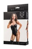 "Body Glossy Amilia - Czarny Wetlook, Rozmiar S"