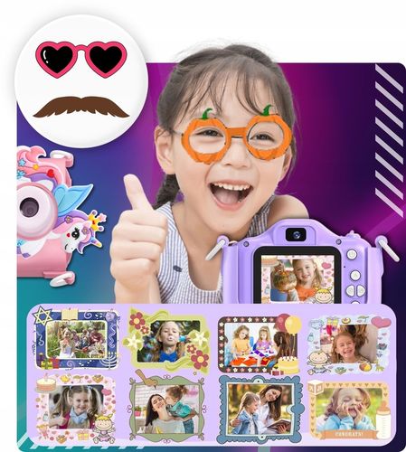 APARAT CYFROWY DLA DZIECI JEDNOROŻEC SELFIE KAMERA+KARTA 32GB MENU PL na Arena.pl