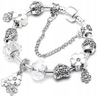 Modułowa Bransoletka Srebrna Charms Boho Serce