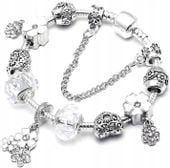 Modułowa Bransoletka Srebrna Charms Boho Serce