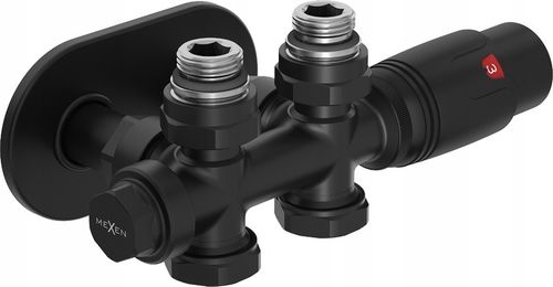 MEXEN G00 ZESTAW TERMOSTATYCZNY KĄTOWY Z MASKOWNICĄ R DUPLEX DN50 CZARNY na Arena.pl