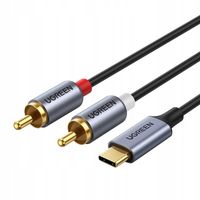 2 x Ugreen kabel audio dźwiękowy USB-C/2RCA 1,5m szary CM451