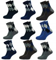 Zestaw 9 par Skarpety Męskie Wełniane Wysokie Eleganckie rozmiar 39-42